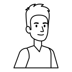 young man avatar character vector illustration design