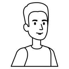 young man avatar character vector illustration design