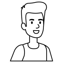young man avatar character vector illustration design
