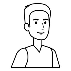 young man avatar character vector illustration design