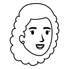 beautiful woman head avatar character vector illustration design