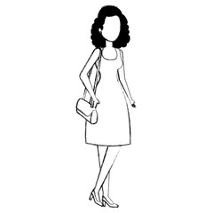 businesswoman with handbag avatar character vector illustration design