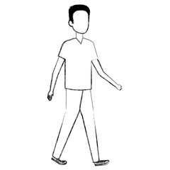 young man avatar character vector illustration design