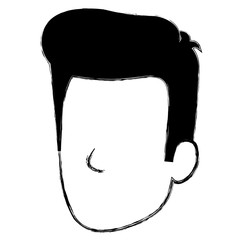 young man head avatar character vector illustration design