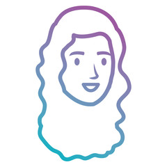 beautiful woman head avatar character vector illustration design