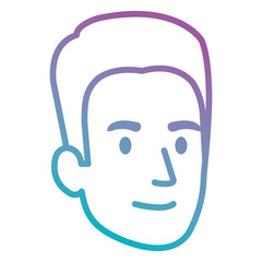 young man head avatar character vector illustration design