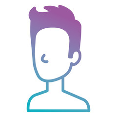 young man shirtless avatar character vector illustration design