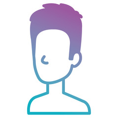 young man shirtless avatar character vector illustration design