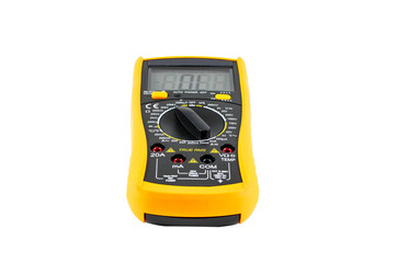 Electric multimeter isolated on white background,clipping path.