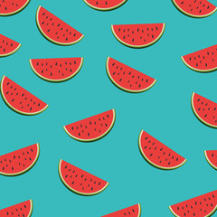 fresh watermelon fruit pattern background vector illustration design