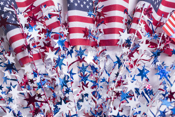 American flag decorations for the celebration of the fourth of July Independence Day