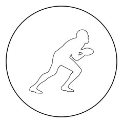 American football player  icon black color in circle