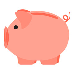 Colorful cartoon pink piggy bank