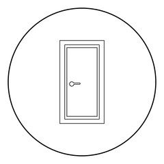 Door  icon black color in circle