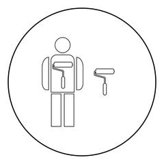 Painting master  icon black color in circle