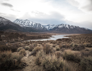 High Sierra peaks tower above Crowley Lake