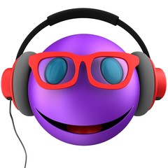 3d violet emoticon smile