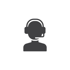 Call center operator vector icon. filled flat sign for mobile concept and web design. Customer support simple solid icon. Symbol, logo illustration. Pixel perfect vector graphics