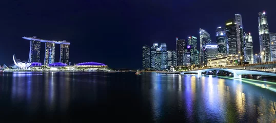 Zelfklevend Fotobehang Nachtzicht in Singapore © beeboys