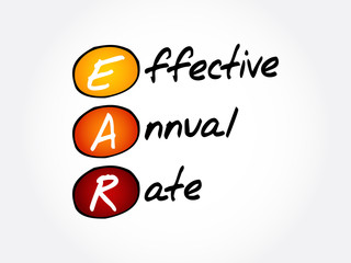 EAR - Effective Annual Rate acronym, business concept background