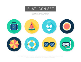 Summer Flat vector Icon Set