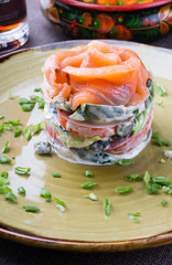Salted salmon salad