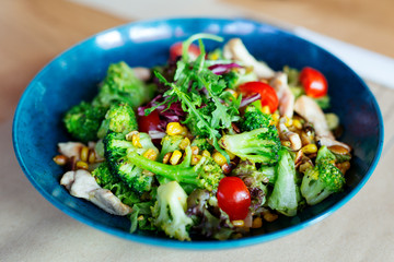 Spring vegetable salad with tomatoes