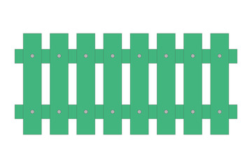 Green fence. Square top. Vector illustration.