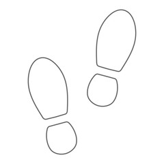 Two footprint silhouettes. Footwear imprint. Outline. Vector.