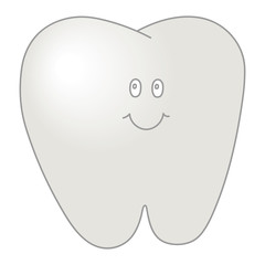 Smiling healthy tooth. Vector illustration.