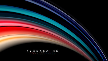 Fluid mixing colors, vector wave abstract background