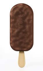 Stick ice cream on blue background. 3D illustration