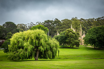 Gardens and buildings at Port Arthur penal colony world heritage site in Tasmania