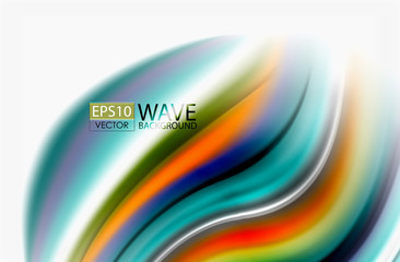 Rainbow color waves, vector blurred abstract background