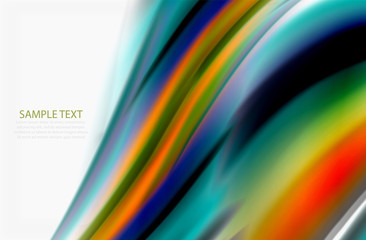 Rainbow color waves, vector blurred abstract background