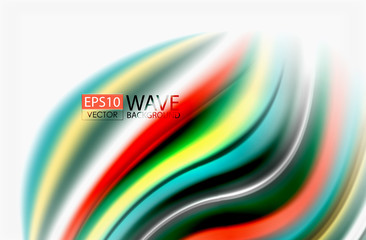 Rainbow color waves, vector blurred abstract background