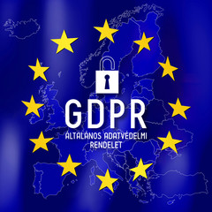 Fototapeta premium GDPR (Hungarian)/ GDPR (English) - General Data Protection Regulation