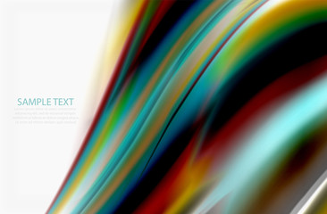 Rainbow color waves, vector blurred abstract background