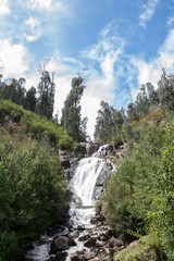 Waterfall under blue sky