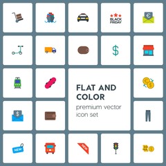 Modern Simple Set of transports, clothes, money, shopping Vector flat Icons. Contains such Icons as  ship,  skate,  travel, bus,  brown,  sea and more on grey background. Fully Editable. Pixel Perfect