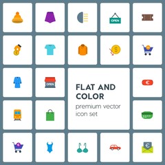 Modern Simple Set of transports, clothes, money, shopping Vector flat Icons. Contains such Icons as car,  euro,  market,  sale, plastic,  car and more on grey background. Fully Editable. Pixel Perfect