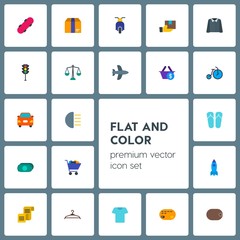 Modern Simple Set of transports, clothes, money, shopping Vector flat Icons. Contains such Icons as  delivery, shuttle,  card,  paper,  car and more on grey background. Fully Editable. Pixel Perfect