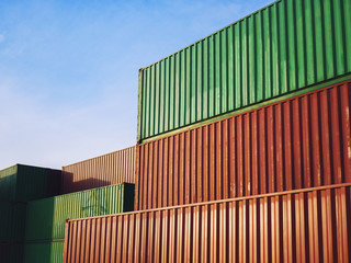 Fototapeta premium Containers Cargo shipping Logistic freight warehouse Transport Business