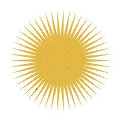 Yellow star shape sign price label isolated on white background. Sun. Sunburst. Sraburst. Blank sale tag