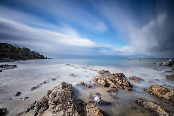 Fototapeta na wymiar Bridport beach Tasmania Australia during a long exposure.