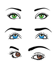 a set of three pairs of eyes