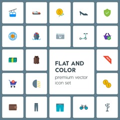 Obraz premium Modern Simple Set of transports, clothes, money, shopping Vector flat Icons. Contains such Icons as background, sport, wear, style, vest and more on grey background. Fully Editable. Pixel Perfect