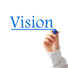 Hand writing Vision word