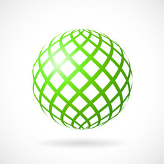 Green sphere vector icon