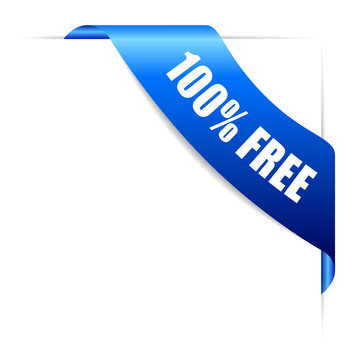 Blue 100 free vector ribbon